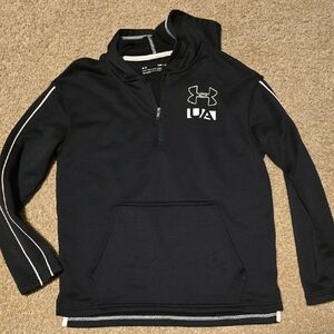 Under Armour Black Half-Zip Hoodie with White Accents
